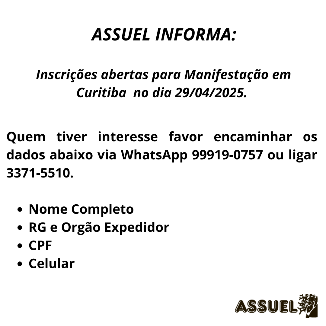 MANIFESTAÇÃO EM CURITIBA 29/04/2025
